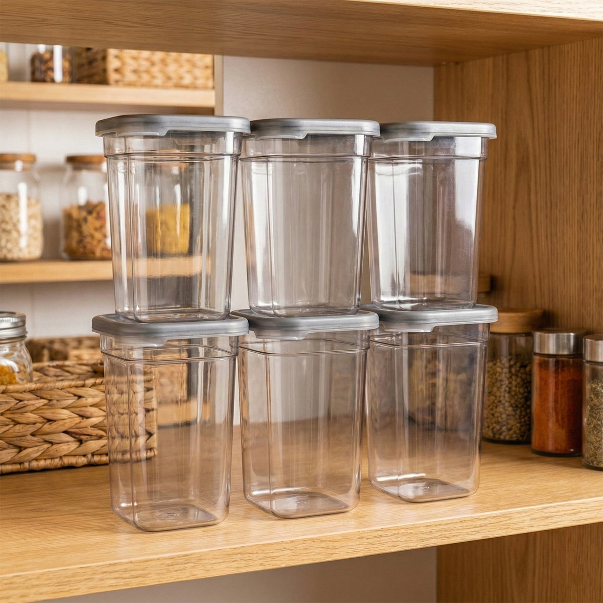 Plastic Multipurpose Kitchen Storage Fridge Container (1200 Ml 6 Pc)