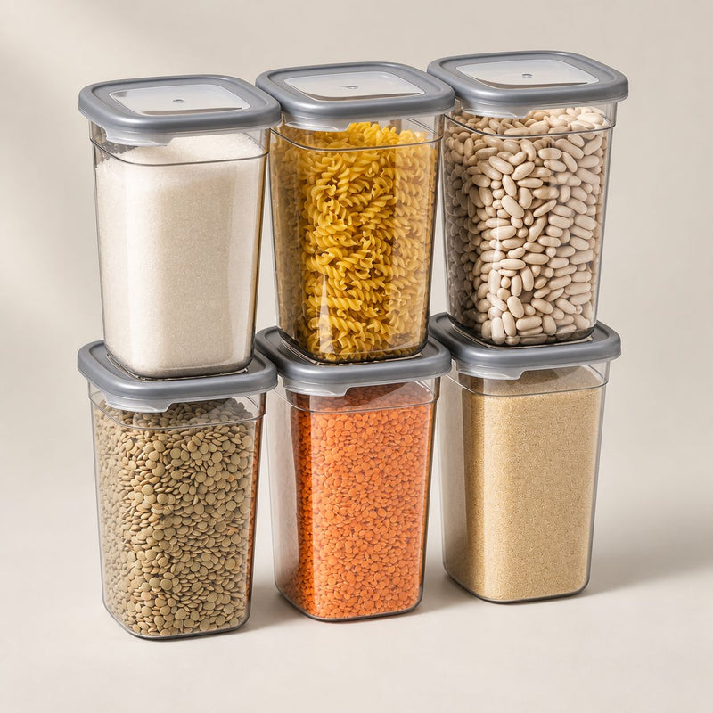 Plastic Multipurpose Kitchen Storage Fridge Container (1200 ML 6 Pc)